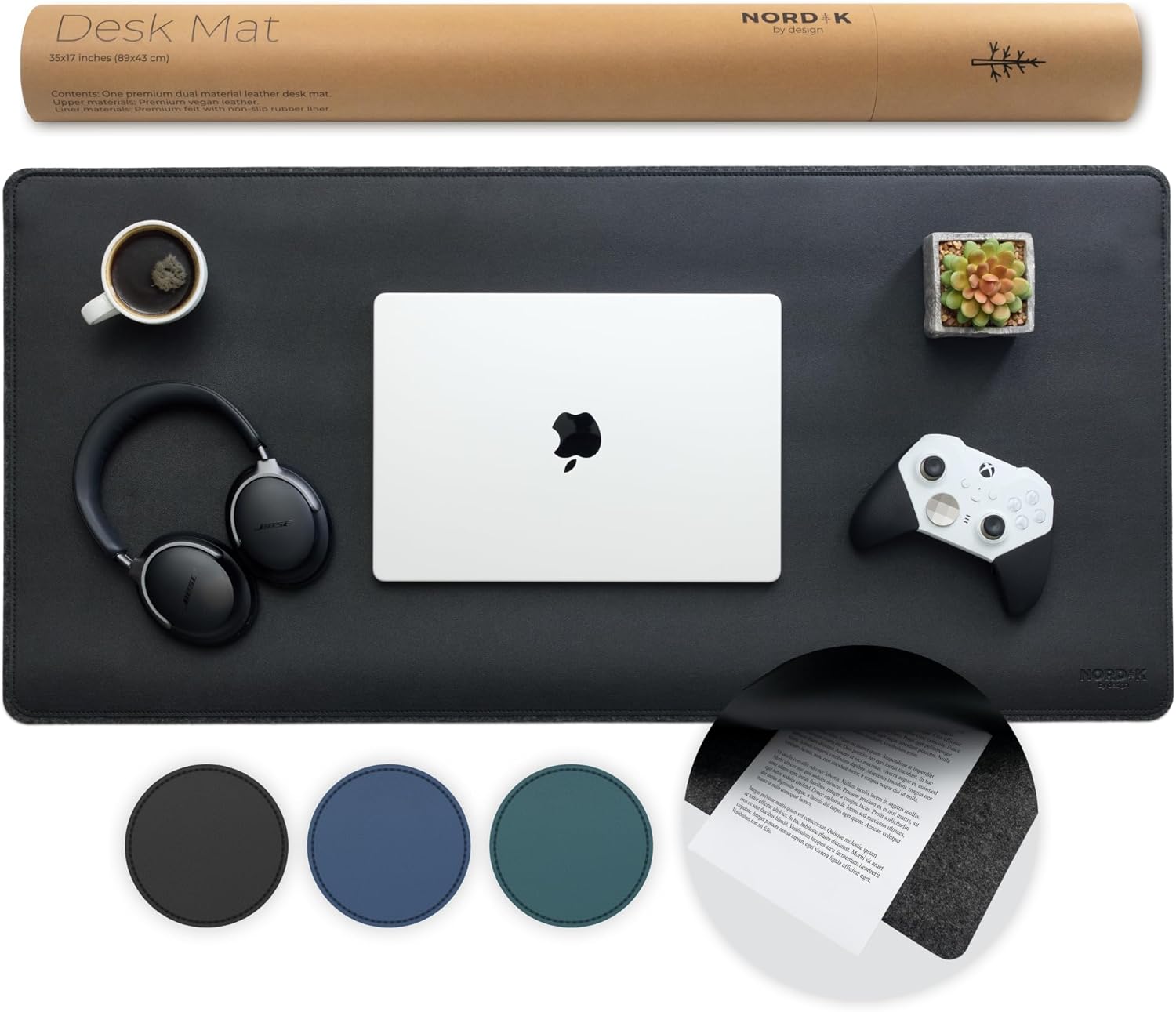 Nordik Felt and Leather Desk Mat